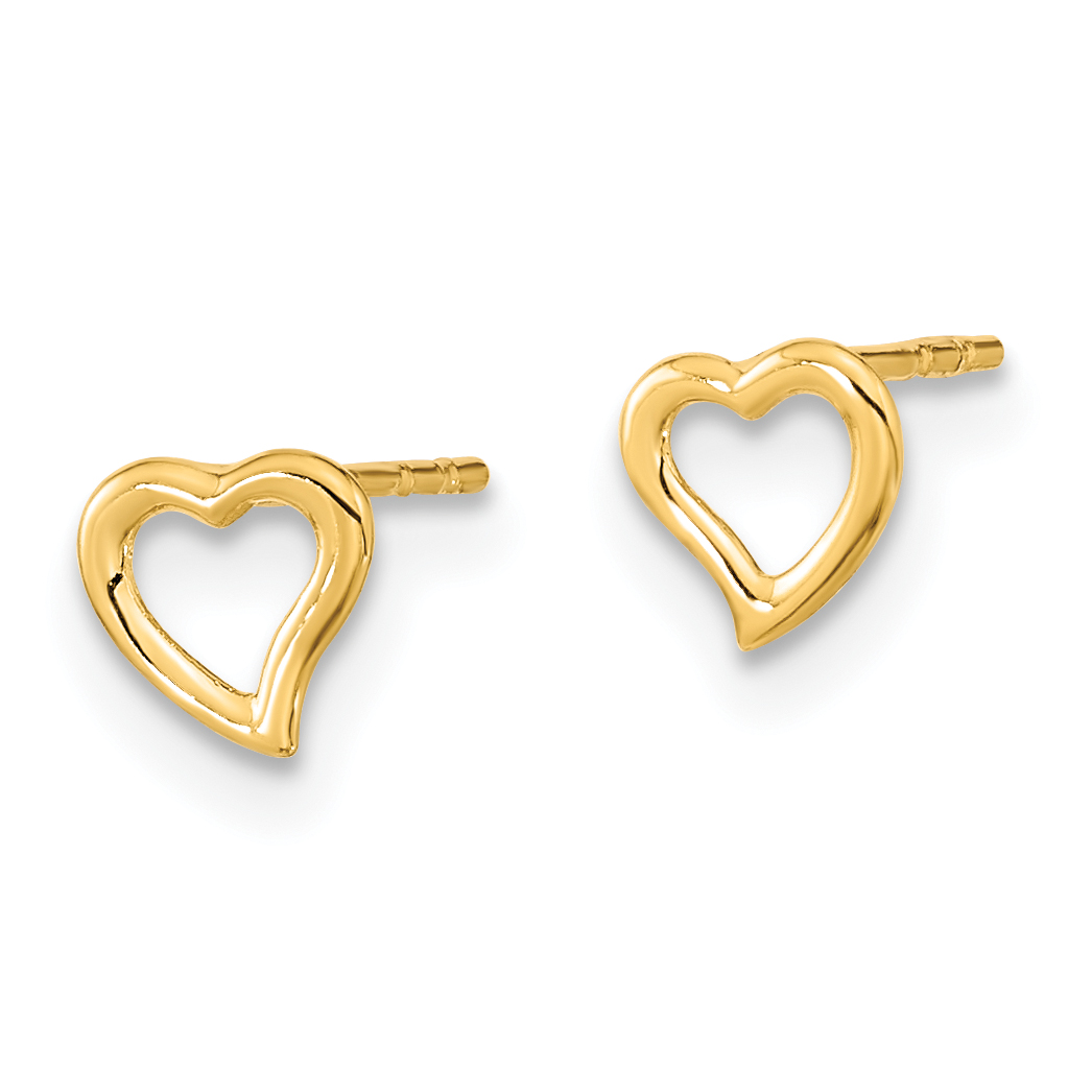 Madi K 5.00mm Heart Post Earrings 14k Yellow Gold 5x6mm Women's Solid detailed image 2