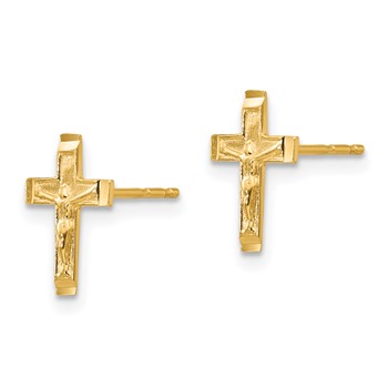 14k Madi K Crucifix Post Earrings — alternate view