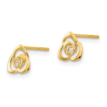 14k Madi K CZ Flower Post Earrings — alternate view