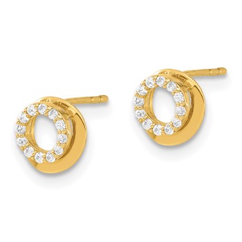 14ky Madi K Childrens CZ Circle Post Earrings — alternate view