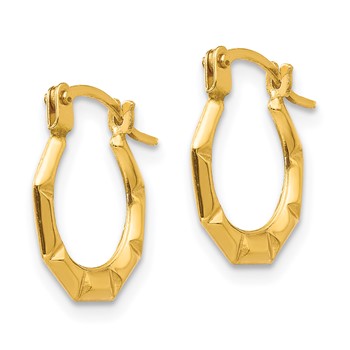 14k Madi K Tiny 2x11mm Hollow Hoop Earrings — alternate view