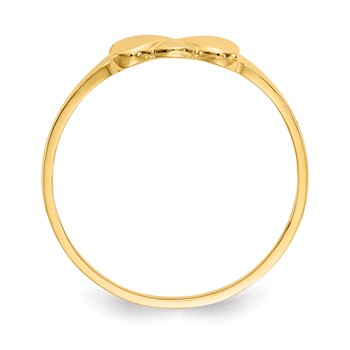 14k Madi K Two Hearts Size 2 Baby / Childrens Ring — alternate view