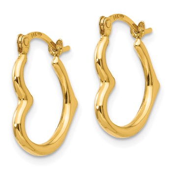 14k Madi K Heart-Shaped Hollow Hoop Earrings — alternate view