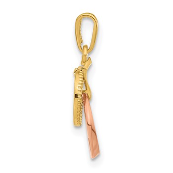 14k Madi K Yellow & Rose Gold CZ Circles Pendant — alternate view