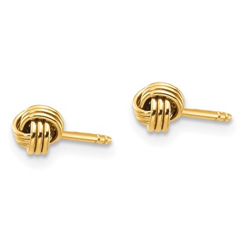 14k Madi K Polished Love Knot Childrens Post Earrings — alternate view