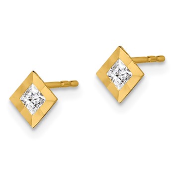 14k Madi K CZ Square Post Earrings — alternate view