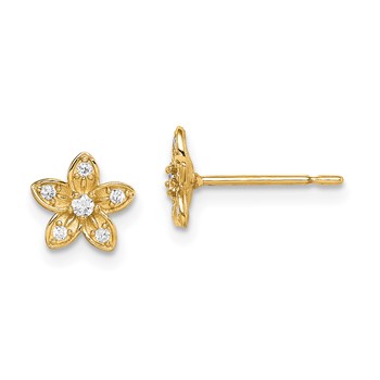 14k Madi K CZ Flower Childrens Post Earrings