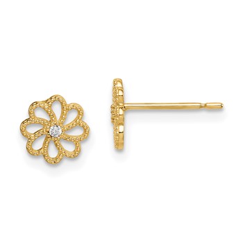 14k Madi K CZ Flower Childrens Post Earrings