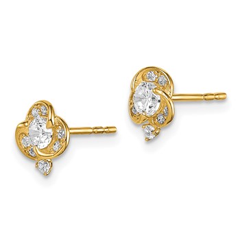 14k Madi K CZ Flower Post Earrings — alternate view