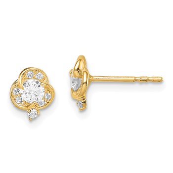 14k Madi K CZ Flower Post Earrings
