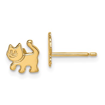14k Madi K Kitten Childrens Post Earrings