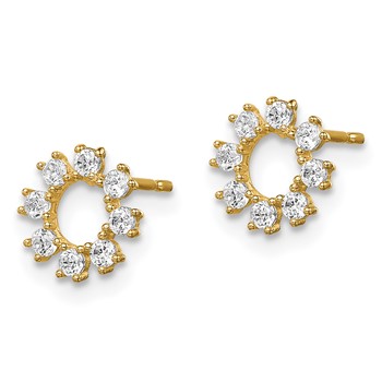 14k Madi K CZ Circle Post Earrings — alternate view