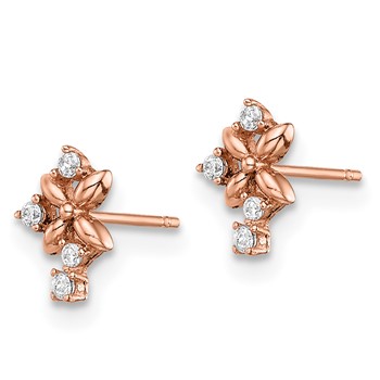 14k Madi K Rose Gold CZ Post Earrings — alternate view