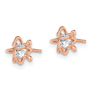 14k Madi K Rose Gold CZ Post Earrings — alternate view