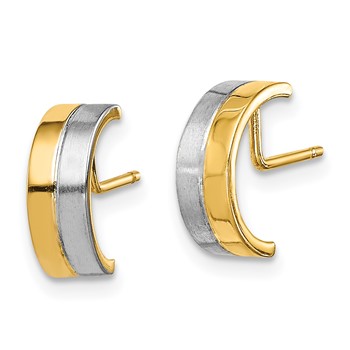 14k w/Rhodium Madi K Half Circle Post Earrings — alternate view