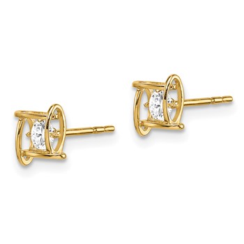14k Madi K CZ Square Post Earrings — alternate view