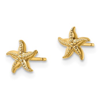 14k Madi K Starfish Childrens Post Earrings — alternate view