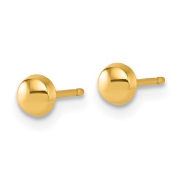 14K Polished 4mm Button Post Earrings — alternate view