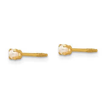 14k Madi K Baby 1-2mm White Round Freshwater Cultured Pearl Screwback Post Earrings — alternate view