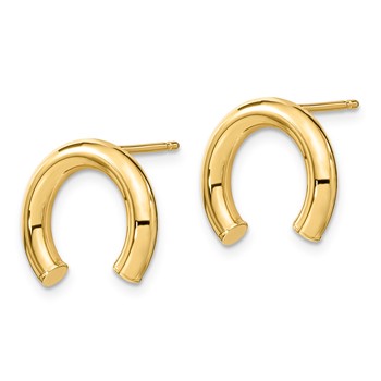 14k Horse Shoe Designer Earring — alternate view