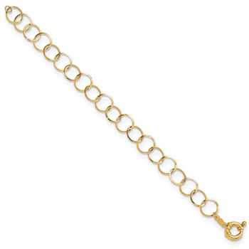 14K Polished Circle Chain 7.5 inch Bracelet — alternate view