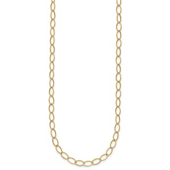 14k Polished 4mm Fancy Oval Link 18 inch Necklace — alternate view