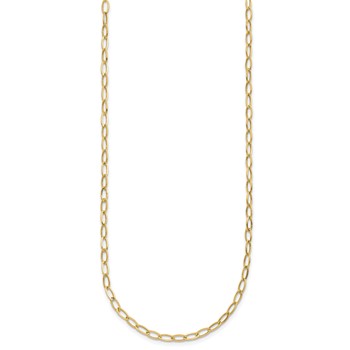 14k Polished 2.5mm Fancy Oval Link 18 inch Necklace — alternate view