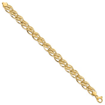 14K 8 inch Fancy Link Bracelet — alternate view