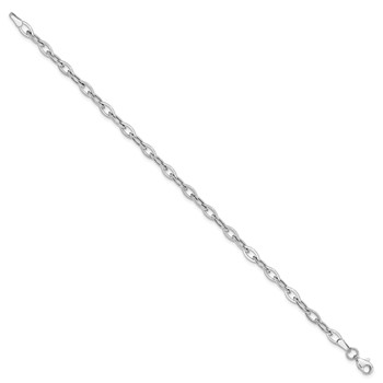14K White Gold Polished Fancy Oval Link 7.5 inch Bracelet — alternate view