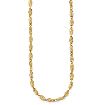 14K Fancy Twisted Oval Link 18 inch Necklace — alternate view