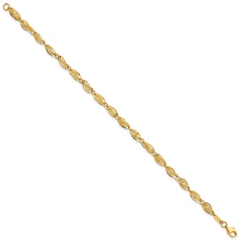 14K Polished Fancy Twisted Oval Link 7.75 inch Bracelet — alternate view