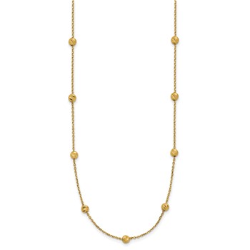 14K Diamond-cut Beads 17 inch Station Necklace — alternate view