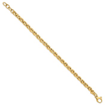 14k Polished 2.25mm Fancy Link 7.5 inch Bracelet Plus 1 inch Extender — alternate view