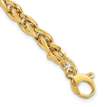 14k Polished 2.25mm Fancy Link 7.5 inch Bracelet Plus 1 inch Extender