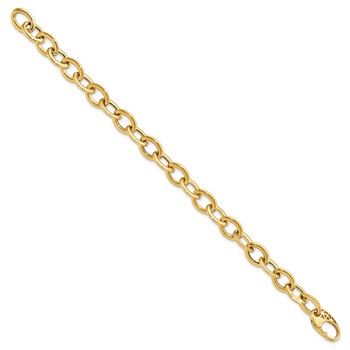 14k Polished 9.3mm Fancy Oval Link 8.5 inch Bracelet — alternate view