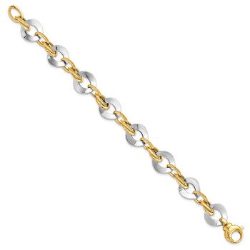 14k Two-tone Polished Fancy Link Bracelet — alternate view