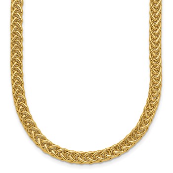 14k Polished 4.3mm Fancy Braided Link 17 inch Necklace