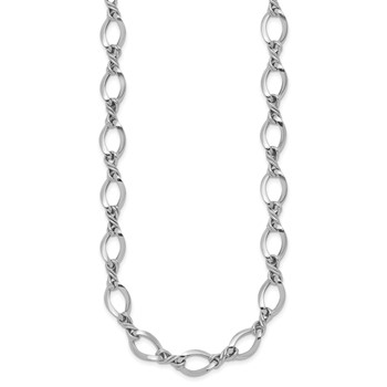 14k White Gold Fancy Link 18in Necklace — alternate view