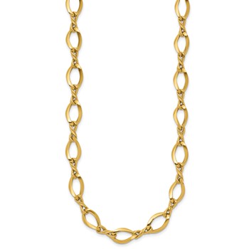 14k Fancy Oval and Twisted Link 18 inch Necklace — alternate view