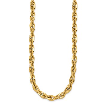14K Polished 12mm Fancy Rope Link 17.5 inch Necklace — alternate view