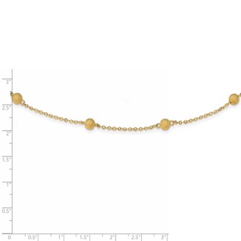 14k Textured 7 Stations Ball Necklace — alternate view