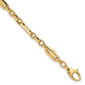 14k Polished Fancy Link 7.5 inch Bracelet
