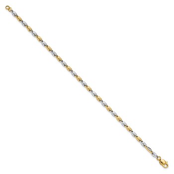 14K Two-tone Polished Fancy Link 7.5 inch Bracelet — alternate view