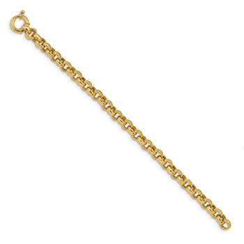 14K Polished 7.5mm Fancy Rolo Link 7.5 inch Bracelet — alternate view