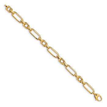 14k Polished 7.8mm Fancy Figaro Link 7.5 inch Bracelet — alternate view