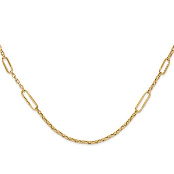 14K Polished Fancy Link Necklace