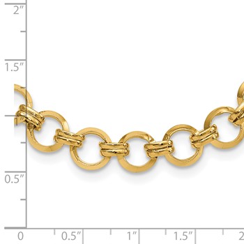14k Polished 9.4mm Fancy Circle Link 18 inch Necklace — alternate view