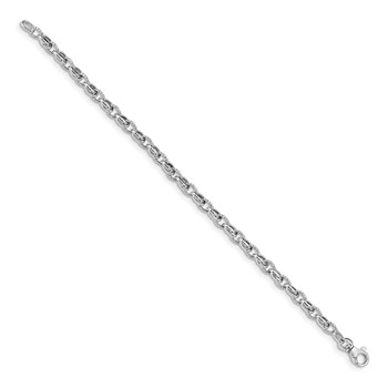 14K White Gold Polished Fancy Link 7.5 inch Bracelet — alternate view