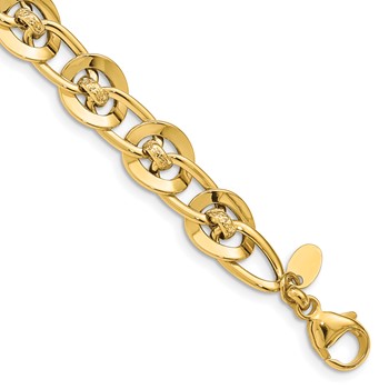 14K Polished Fancy Link Bracelet