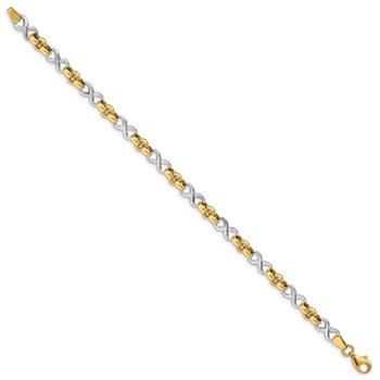 14K Two-Tone Infinity Symbol and Rolo Link 7.5 inch Bracelet — alternate view